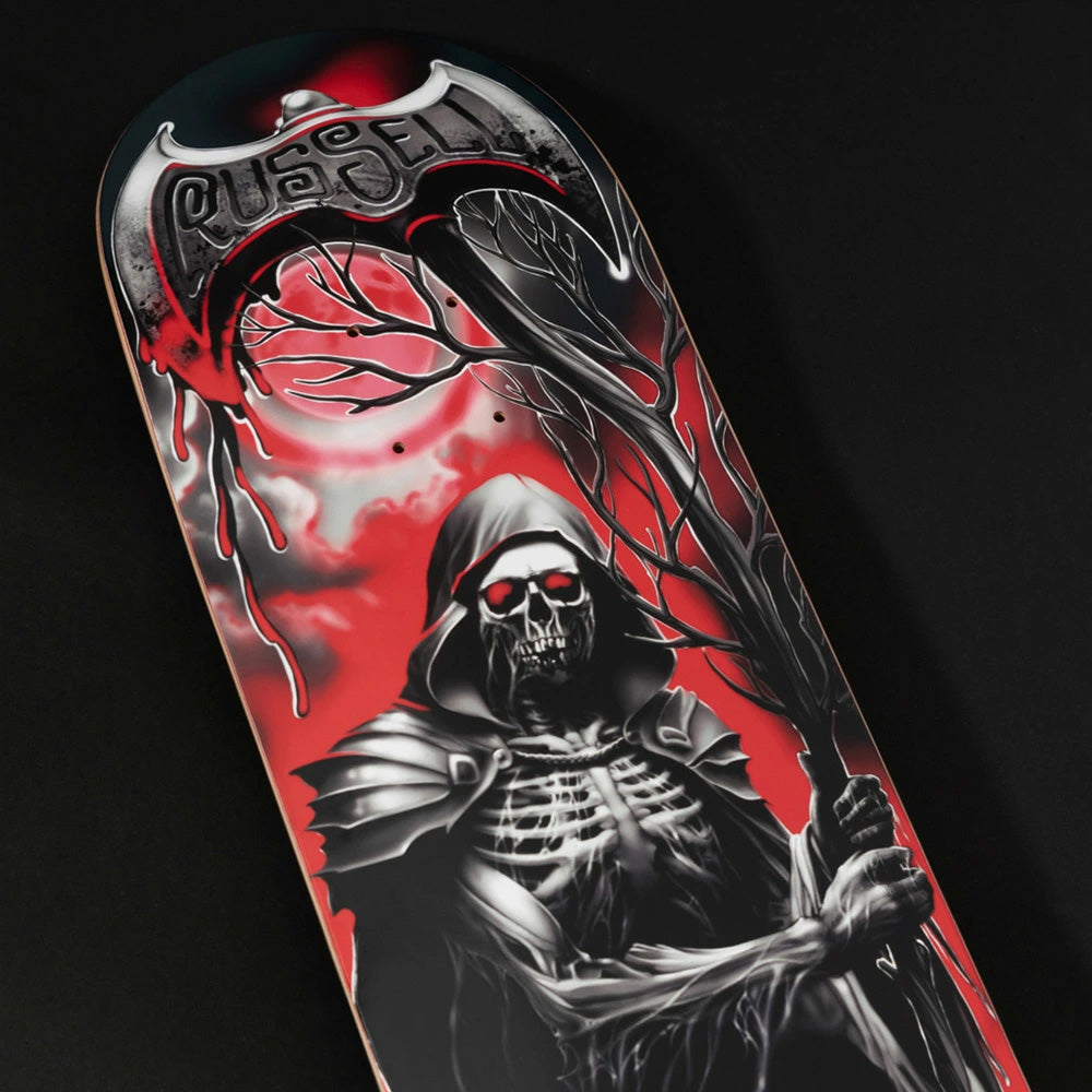 8.6in x 31.95in RUSSELL METAL XX PRO SKATEBOARD DECK