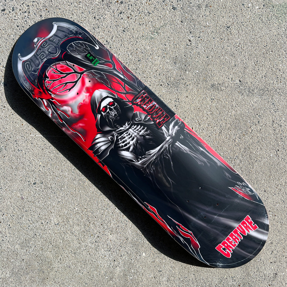 8.6in x 31.95in RUSSELL METAL XX PRO SKATEBOARD DECK