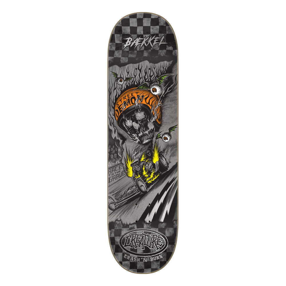 8.6in x 32.11in BAEKKEL CRASH AND BURN SKATEBOARD DECK