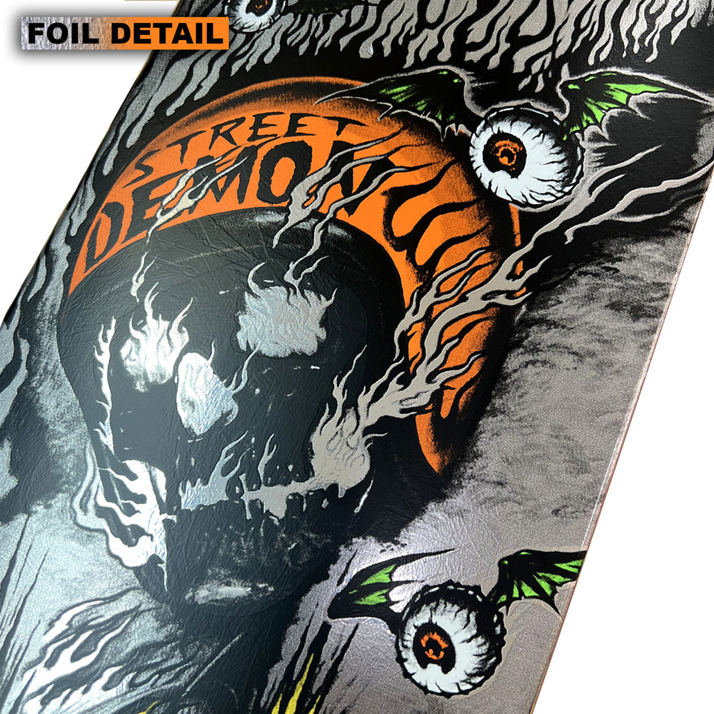 8.6in x 32.11in BAEKKEL CRASH AND BURN SKATEBOARD DECK