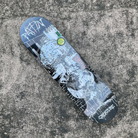 8.53in x 32.19in RAFFIN BLK MTL PRO SKATEBOARD DECK