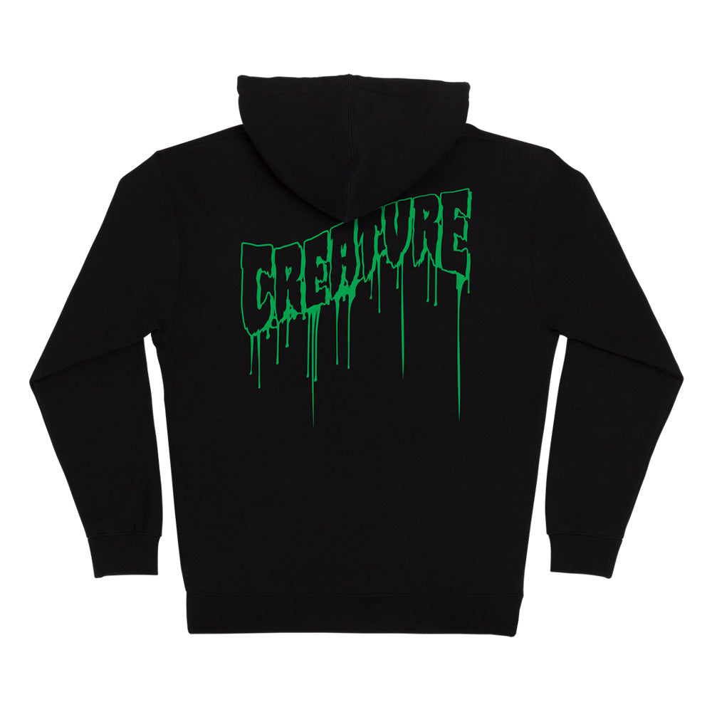 LOGO OUTLINE DRIP ZIP HOODED SWEATSHIRT