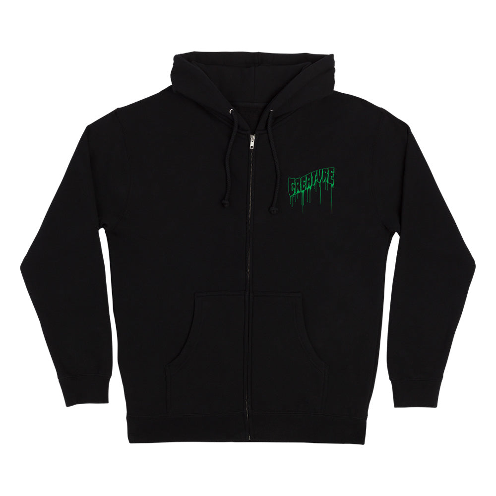 LOGO OUTLINE DRIP ZIP HOODED SWEATSHIRT