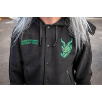 DROP OUT HOODED VARSITY JACKET