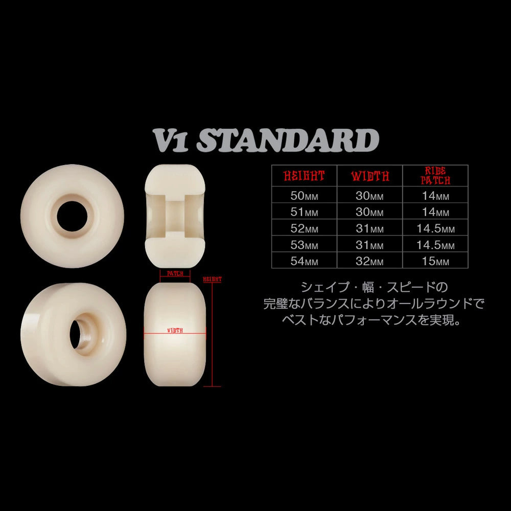 54mm STF V1 STANDARD 103A SKATEBOARD WHEELS – ハスコオンラインストア