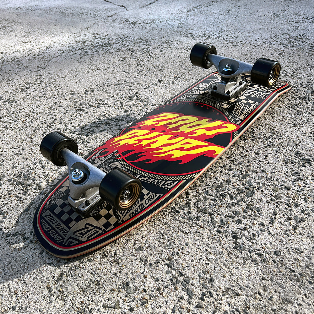 9.8in x 30.2in FLAME DOT ROUTE SURF SKATE CARVER CRUZER