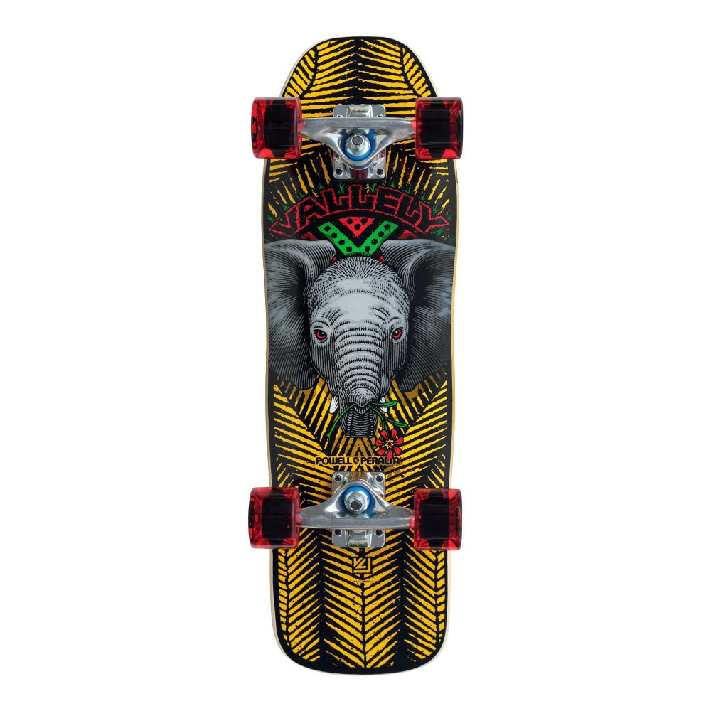 8.0in x 26.06in MIKE VALLELY BABY ELEPHANT CRUISER SKATEBOARD COMPLETE YELLOW/BLACK
