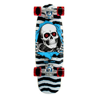 7.5in x 24.0in RIPPER CRUISER SKATEBOARD COMPLETE SILVER/BLUE