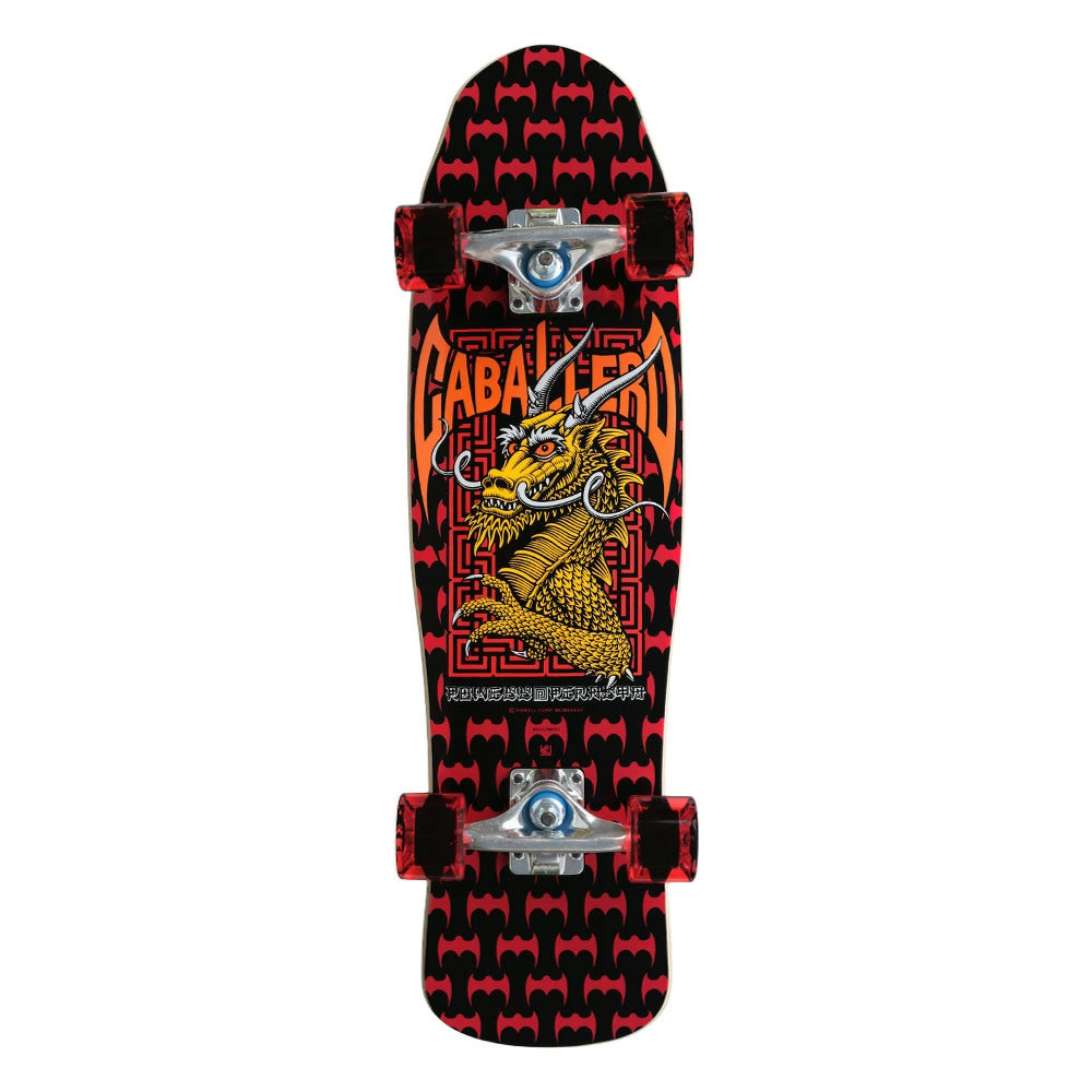 8.0in x 29.5in CAB STREET DRAGON CRUISER SKATEBOARD COMPLETE BLACK/RED