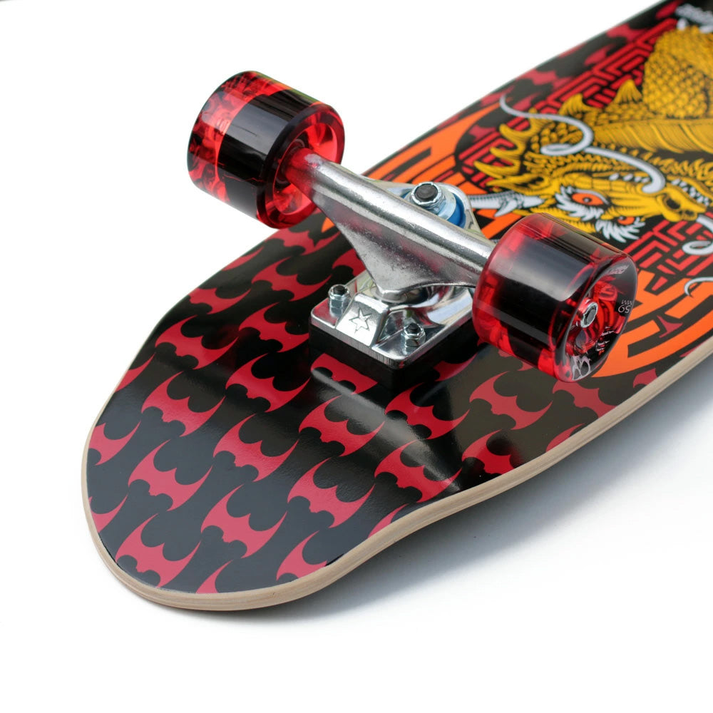 8.0in x 29.5in CAB STREET DRAGON CRUISER SKATEBOARD COMPLETE BLACK/RED