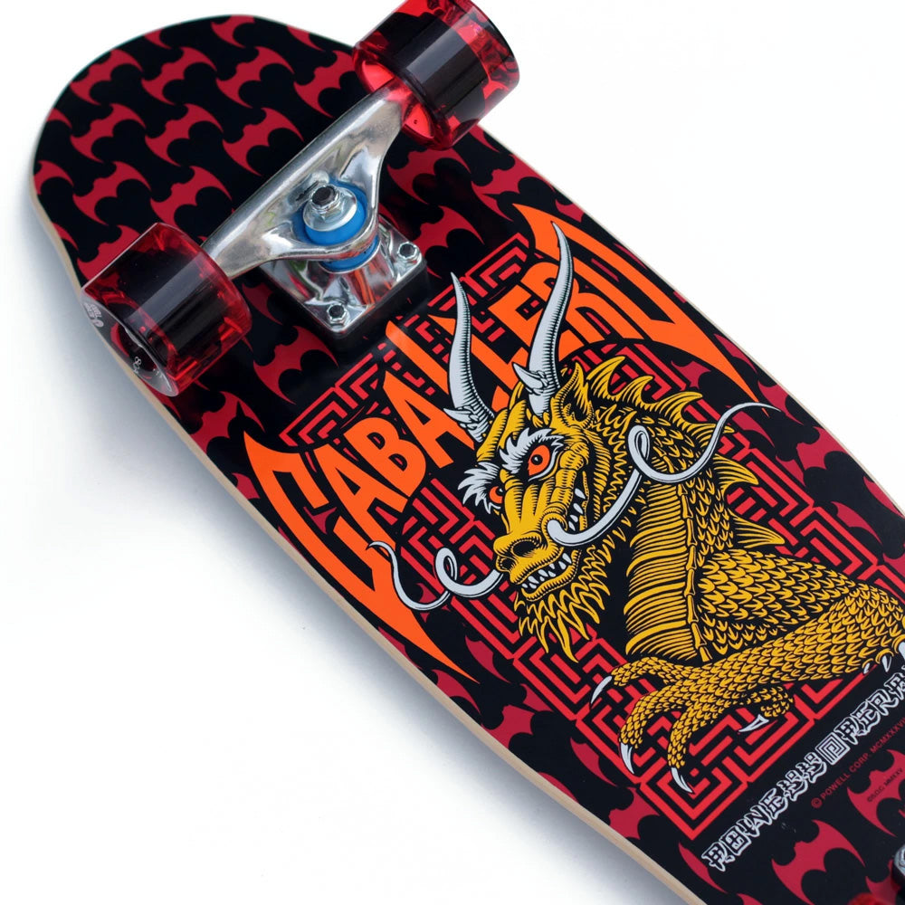 8.0in x 29.5in CAB STREET DRAGON CRUISER SKATEBOARD COMPLETE BLACK/RED