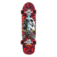 8.0in x 30.0in SKULL&SWORD CRUISER SKATEBOARD COMPLETE NAVY/RED