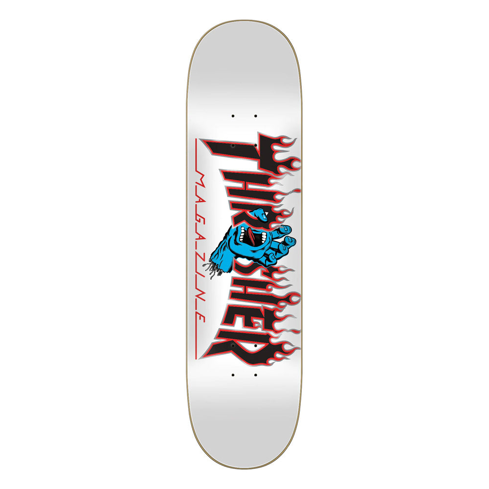 8.0in x 31.6in THRASHER SCREAMING FLAME LOGO TEAM SKATEBOARD DECK