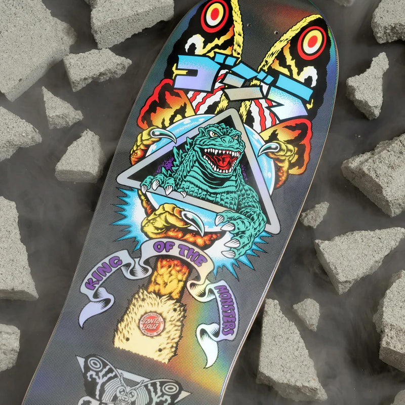 10.538in x 30.14in GODZILLA MOTHRA NATAS SKATEBOARD DECK