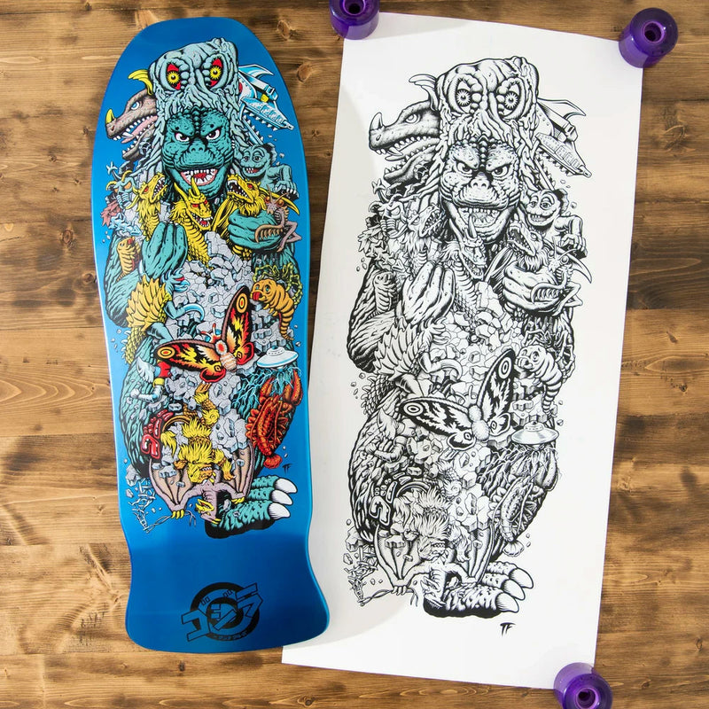 10.125in x 30.2in GODZILLA KAIJU ROSKOPP SKATEBOARD DECK