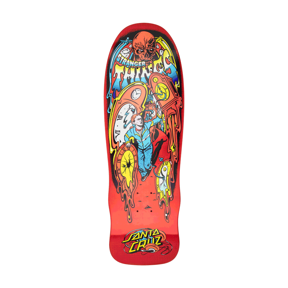 9.7in x 29.4in STRANGER THINGS GRABKE MAX MELTING CLOCK SKATEBOARD DECK