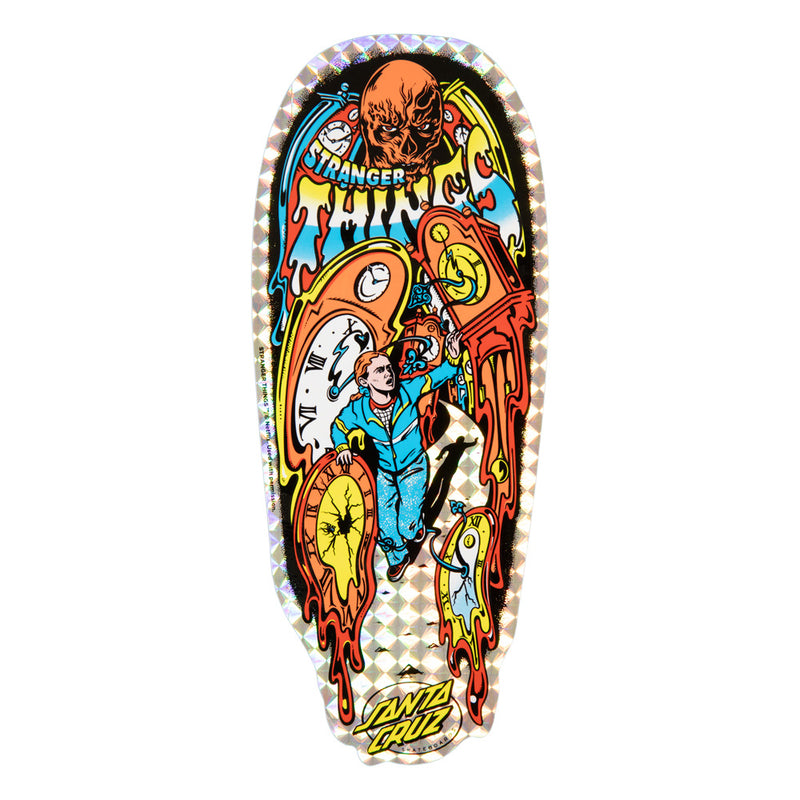 9.7in x 29.4in STRANGER THINGS GRABKE MAX MELTING CLOCK SKATEBOARD DECK