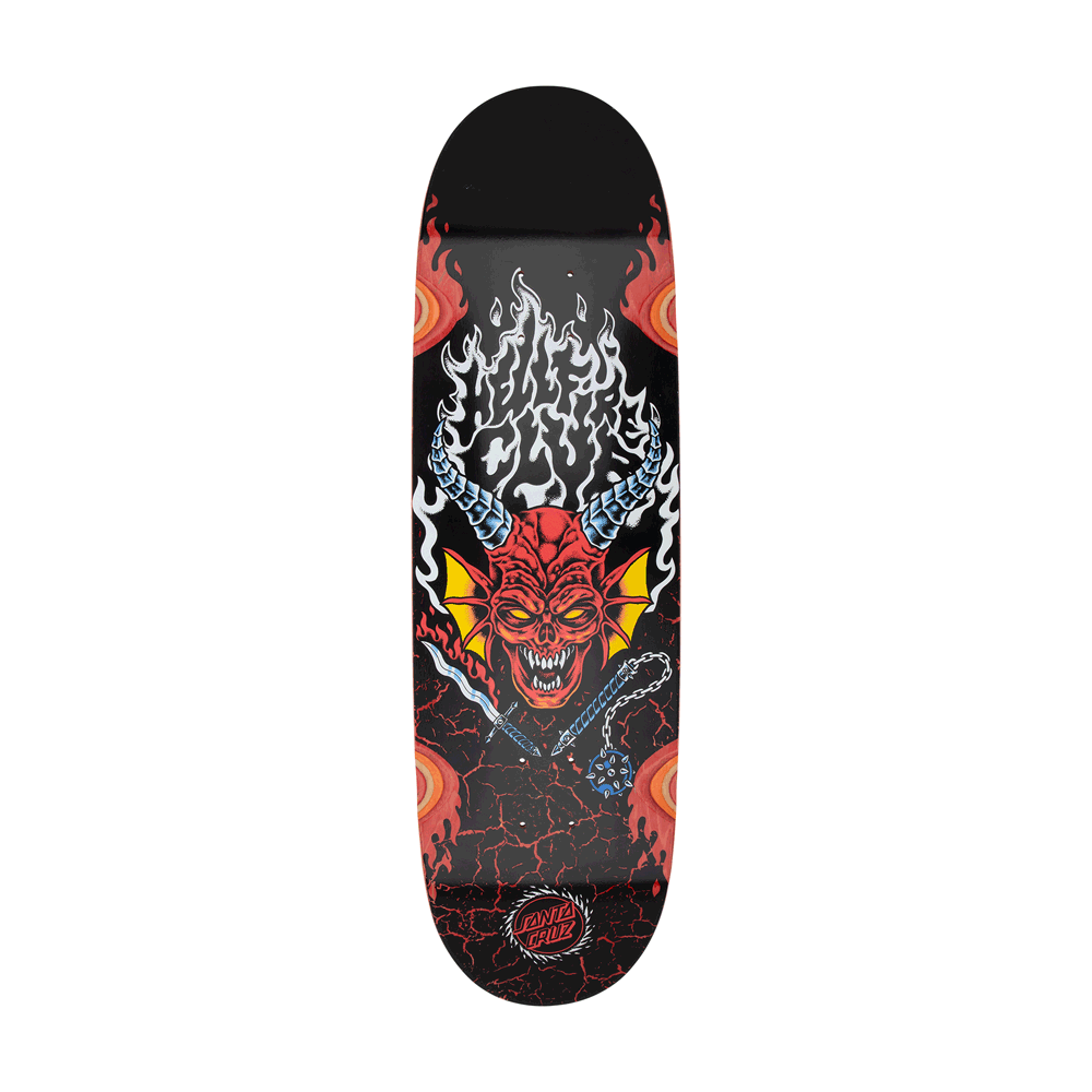 9.0in x 32.0in STRANGER THINGS HELLFIRE CLUB FLAMES  SKATEBOARD DECK