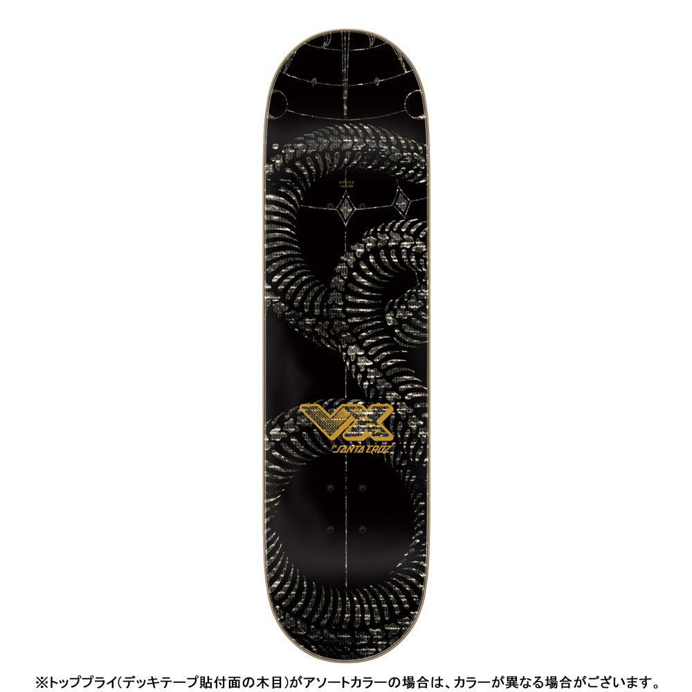 8.25in x 31.83in McCOY SNAKES TWIN VX SKATEBOARD DECK