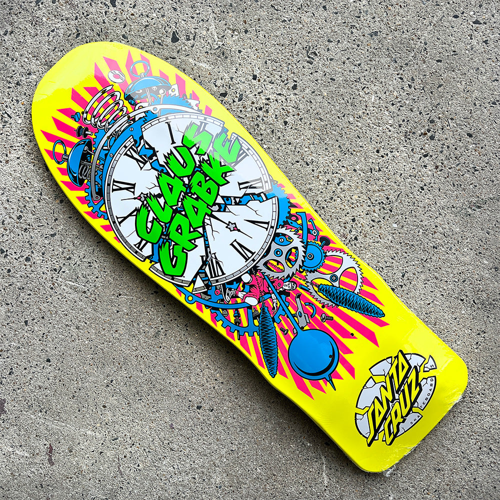 10.04in x 29.83in GRABKE EXPLODING CLOCK REISSUE SKATEBOARD DECK