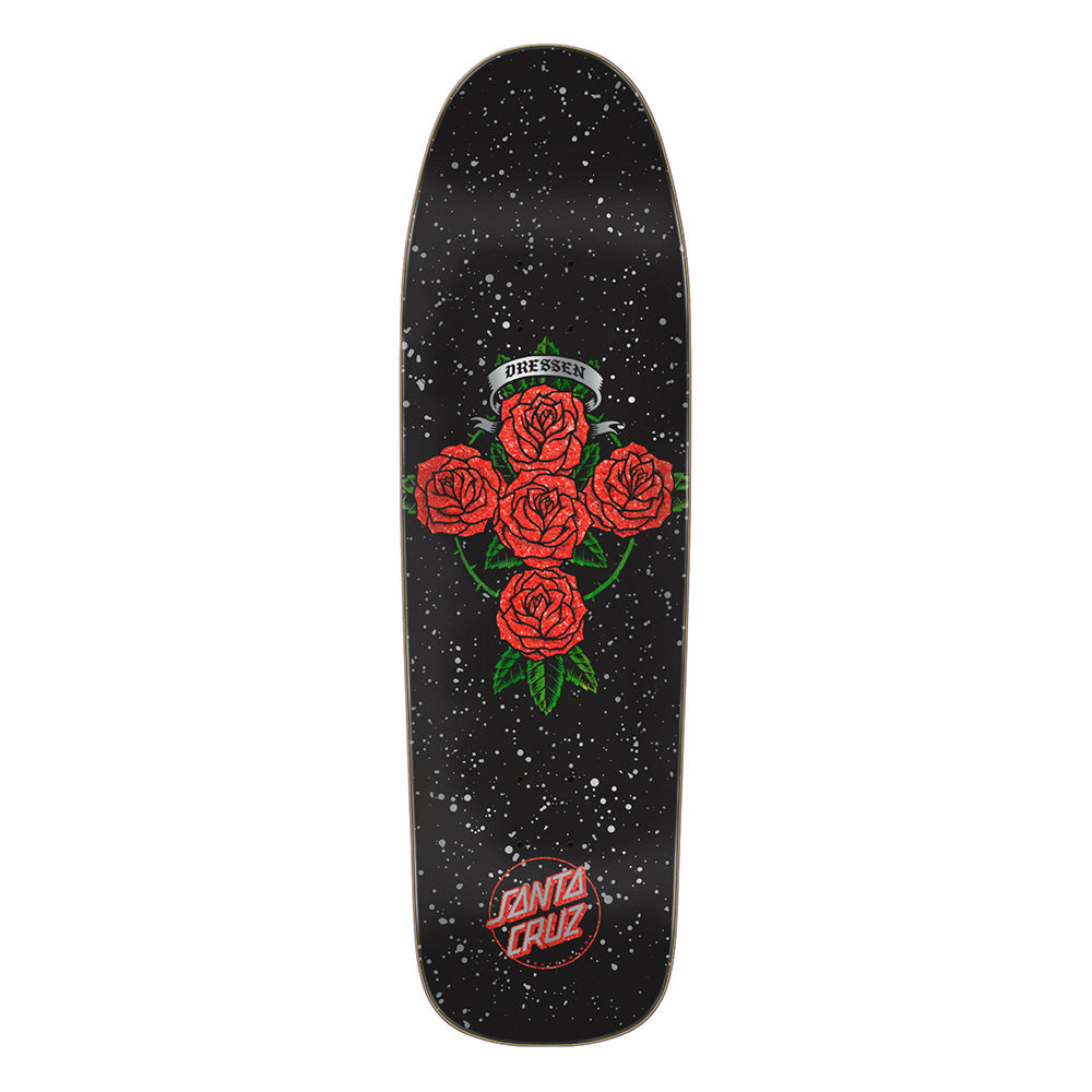 9.31in x 32.36in Dressen Rose Cross Shaped Skateboard Deck