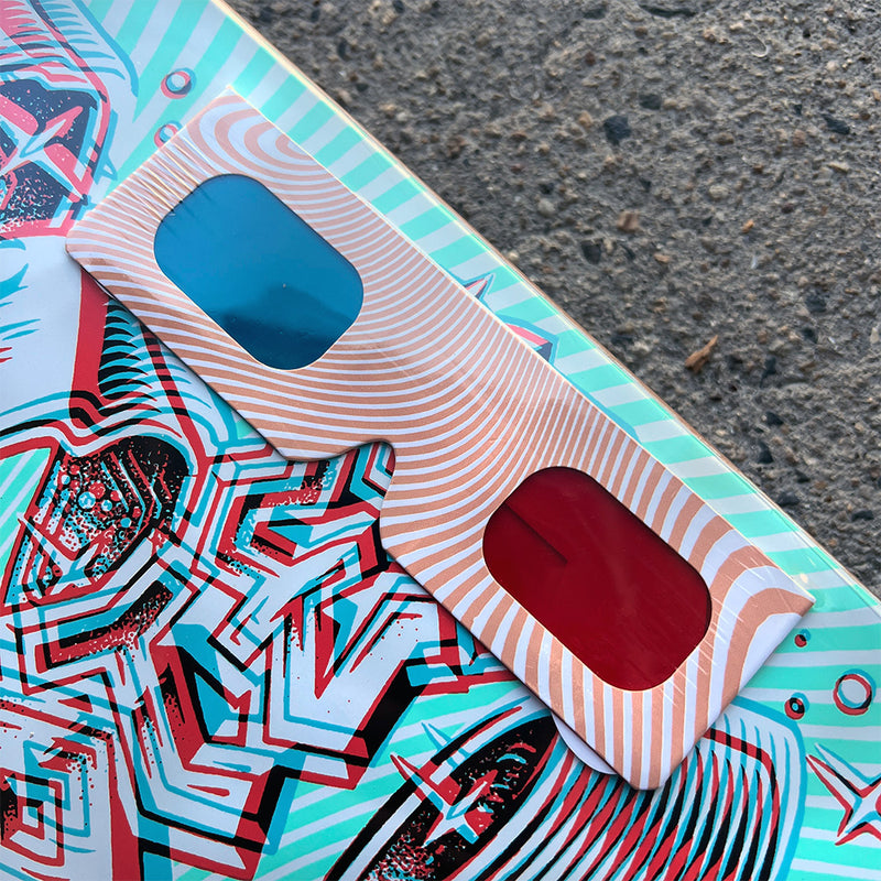 8.5in x 32.2in WOOTEN UNWOUND ANAGLYPH PRO SKATEBOARD DECK