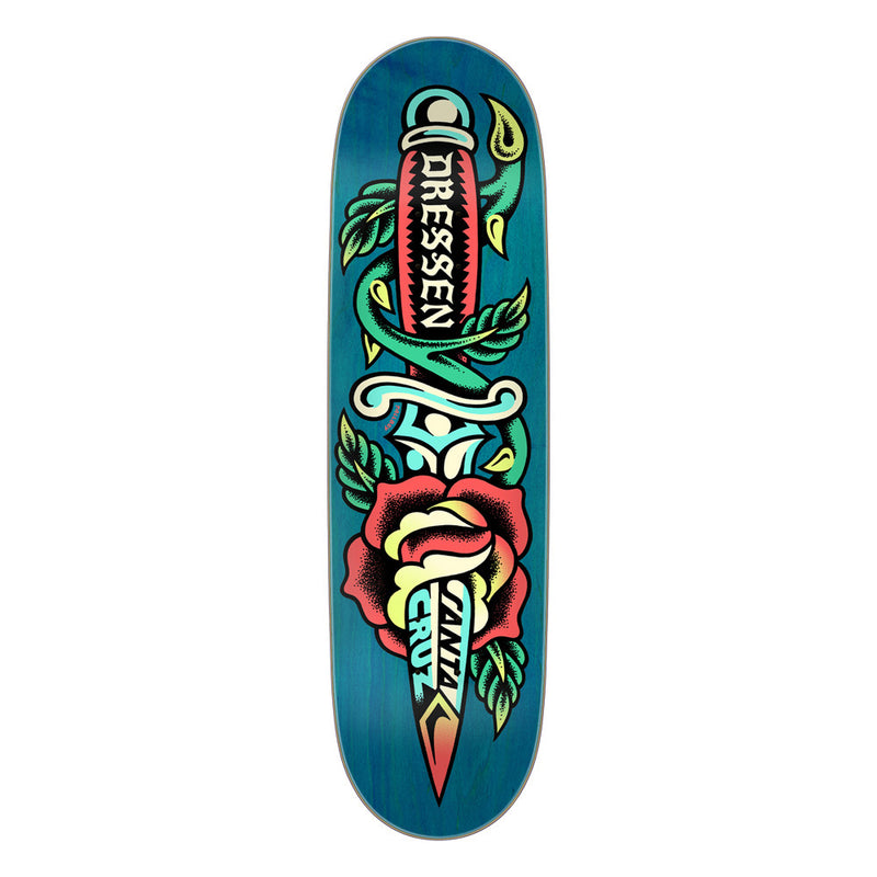 8.7in x 31.825in DRESSEN ROSE DAGGER PRO SKATEBOARD DECK