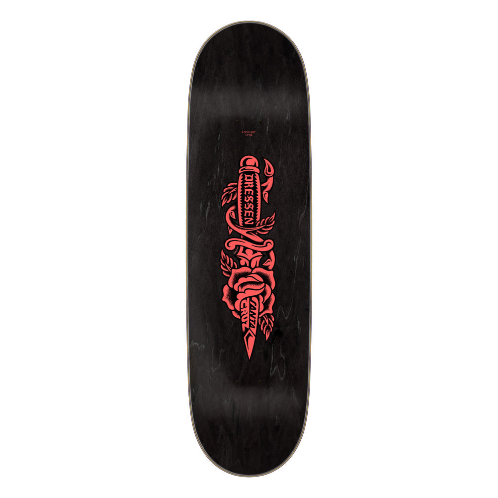 8.7in x 31.825in DRESSEN ROSE DAGGER PRO SKATEBOARD DECK