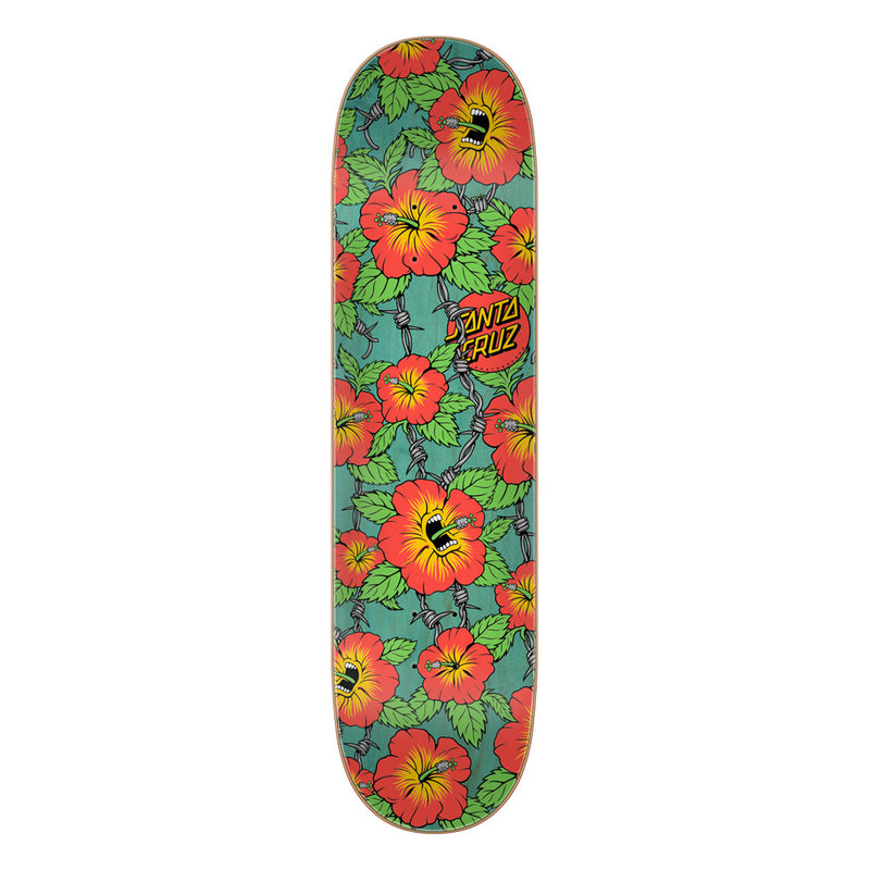 8.0in x 31.6in SCREAMING HIBISCUS BIRCH SKATEBOARD DECK