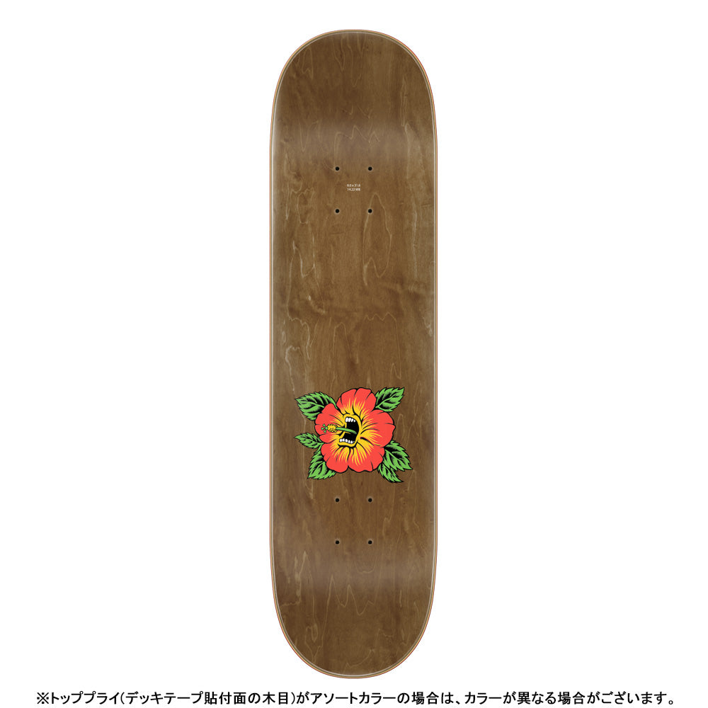 8.0in x 31.6in SCREAMING HIBISCUS BIRCH SKATEBOARD DECK