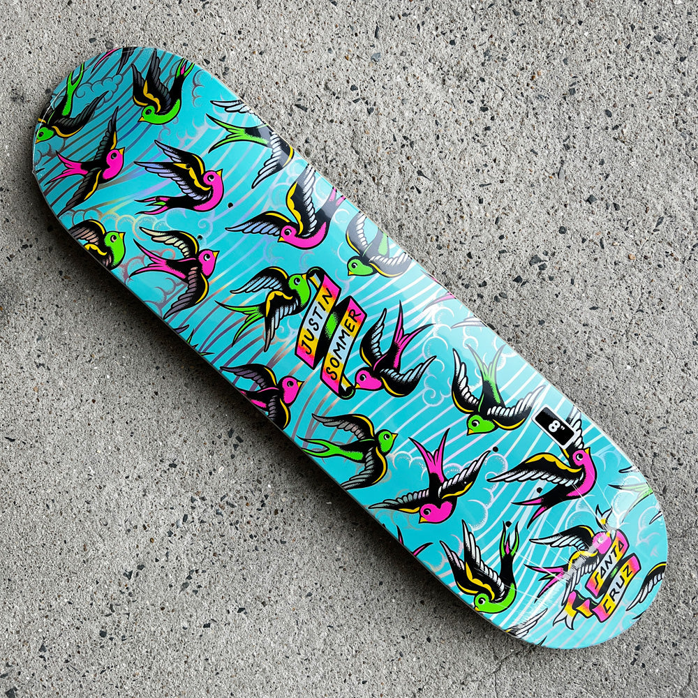 8.0in x 30.5in SOMMER SPARROWS PRO SKATEBOARD DECK