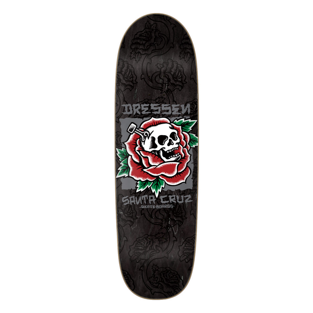 9.25in x 31.95in DRESSEN SKULL ROSE PRO SKATEBOARD DECK