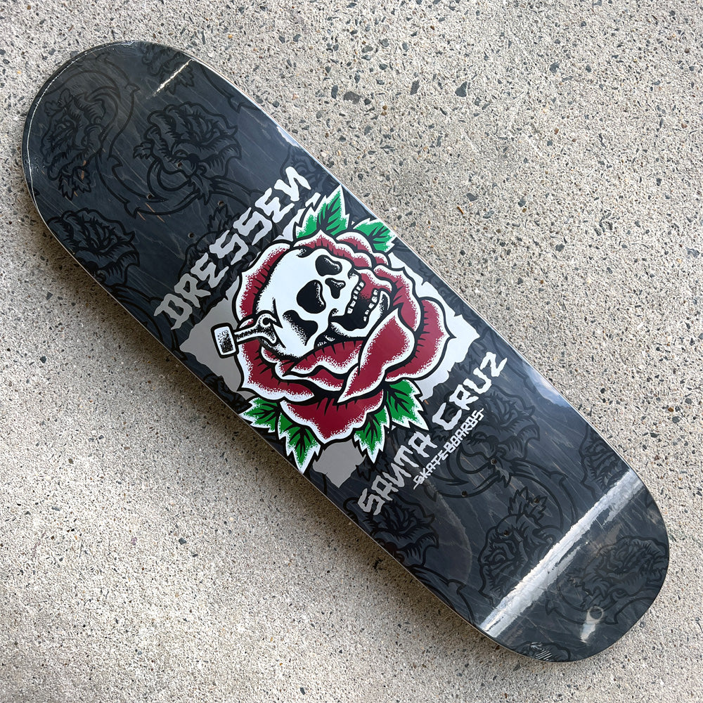 9.25in x 31.95in DRESSEN SKULL ROSE PRO SKATEBOARD DECK