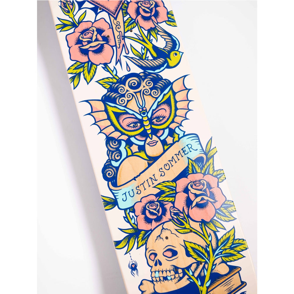 8.25in x31.8in SOMMER TATTOOED PRO SKATEBOARD DECK