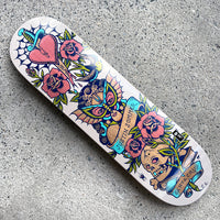 8.25in x31.8in SOMMER TATTOOED PRO SKATEBOARD DECK