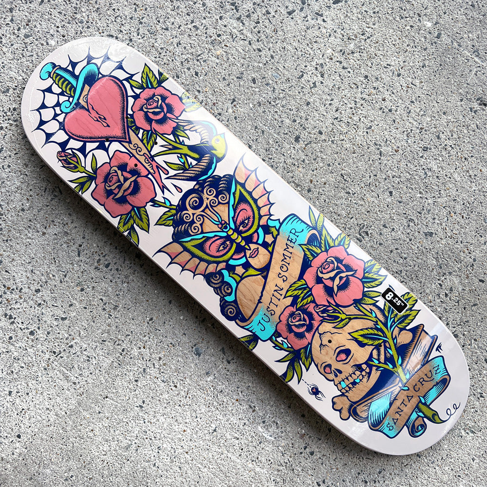 8.25in x31.8in SOMMER TATTOOED PRO SKATEBOARD DECK