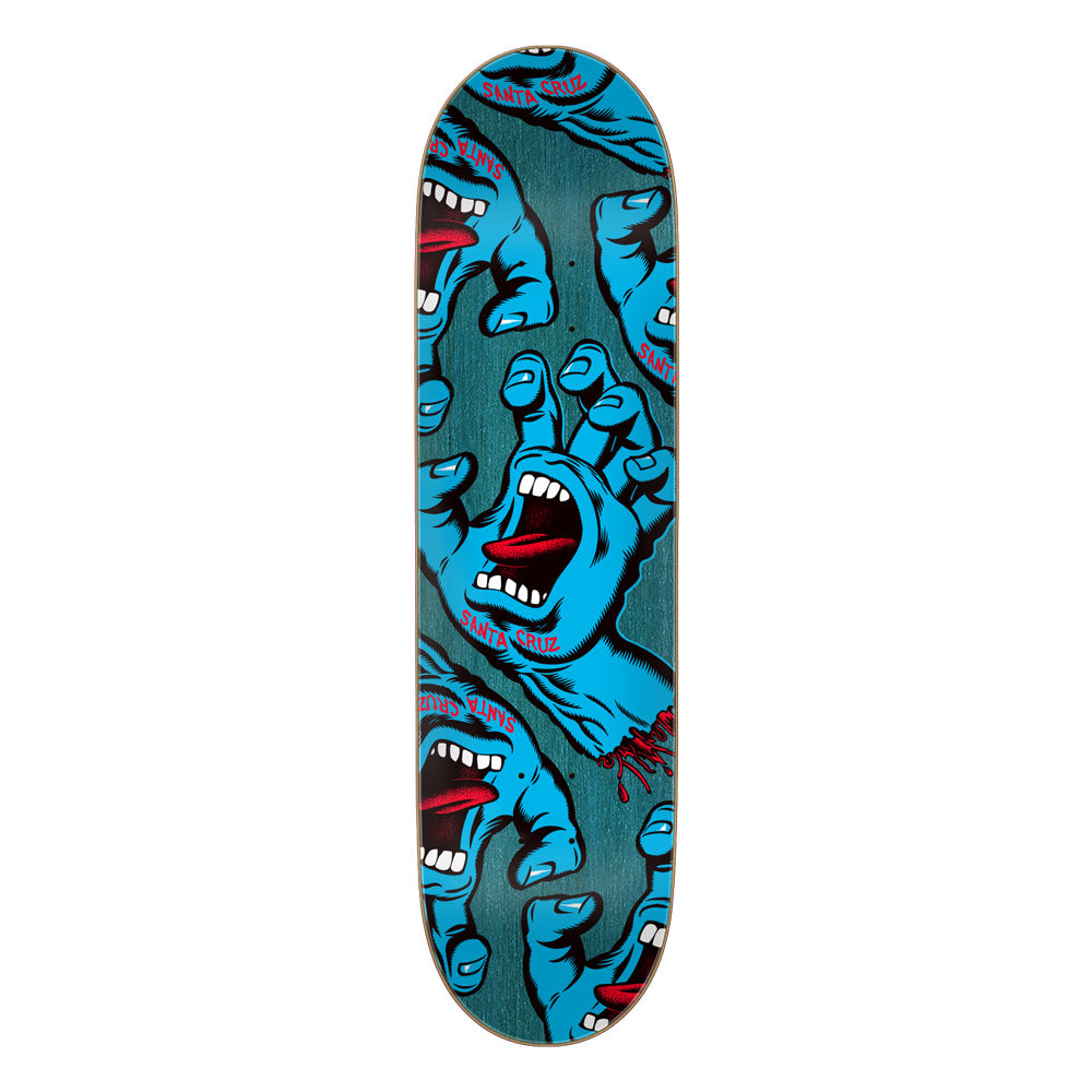 8.25in x 31.83in CROWDED HAND SKATEBOARD DECK