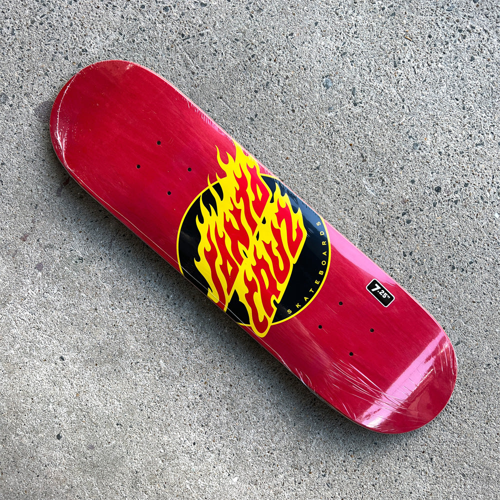 7.25in x 27.0in FLAME DOT TEAM SKATEBOARD DECK