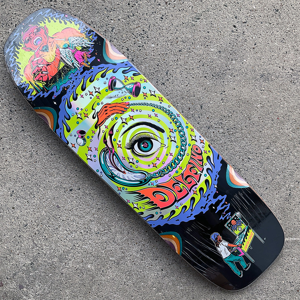 9.14in x 31.5in DELFINO PINBALL VISION PRO SKATEBOARD DECK