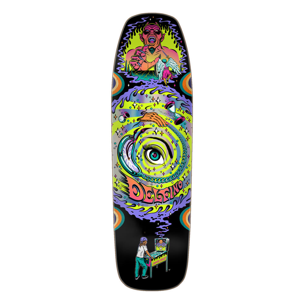 9.14in x 31.5in DELFINO PINBALL VISION PRO SKATEBOARD DECK