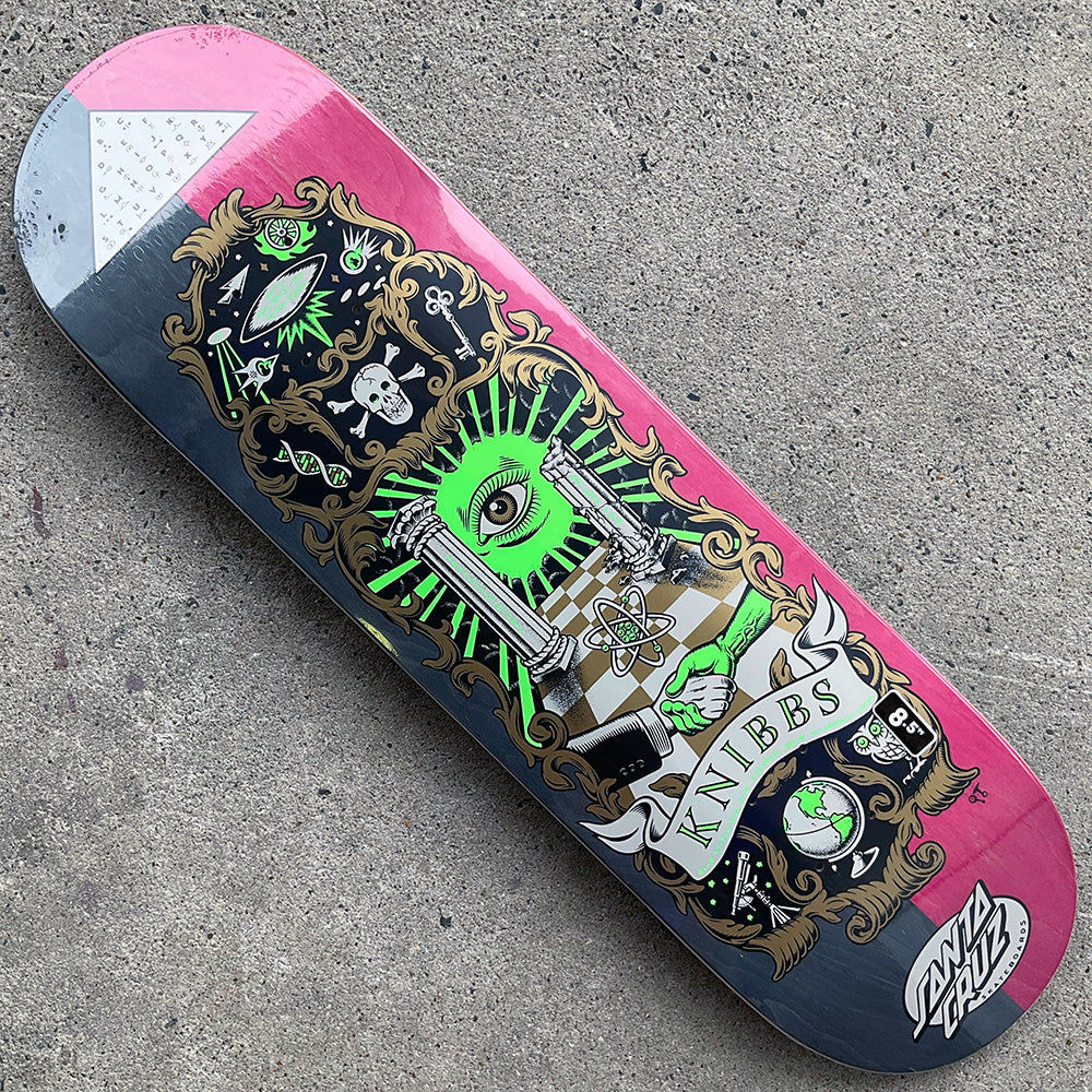 8.5in x 31.6in KNIBBS CRYPTIC PRO SKATEBOARD DECK