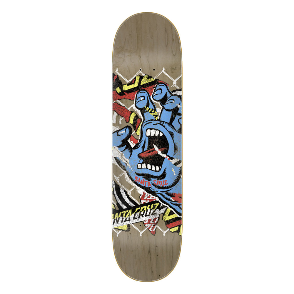 8.25in x 31.8in DAMAGED HAND SKATEBOARD DECK