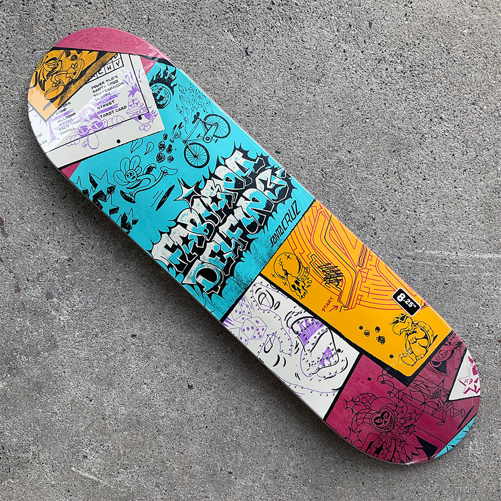 8.25in x 31.0in FEELBASE DELFINO SCRIBBLE PRO SKATEBOARD DECK