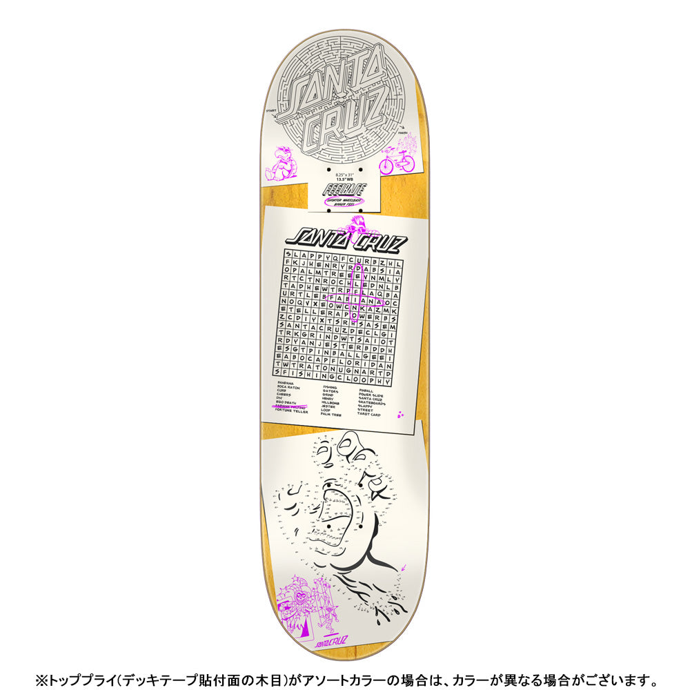 8.25in x 31.0in FEELBASE DELFINO SCRIBBLE PRO SKATEBOARD DECK
