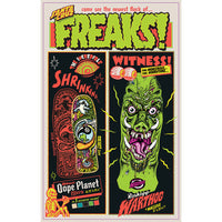 8.75in x 27.5in FREAKS WINKOWSKI DOPE PLANET MICRO SKATEBOARD DECK