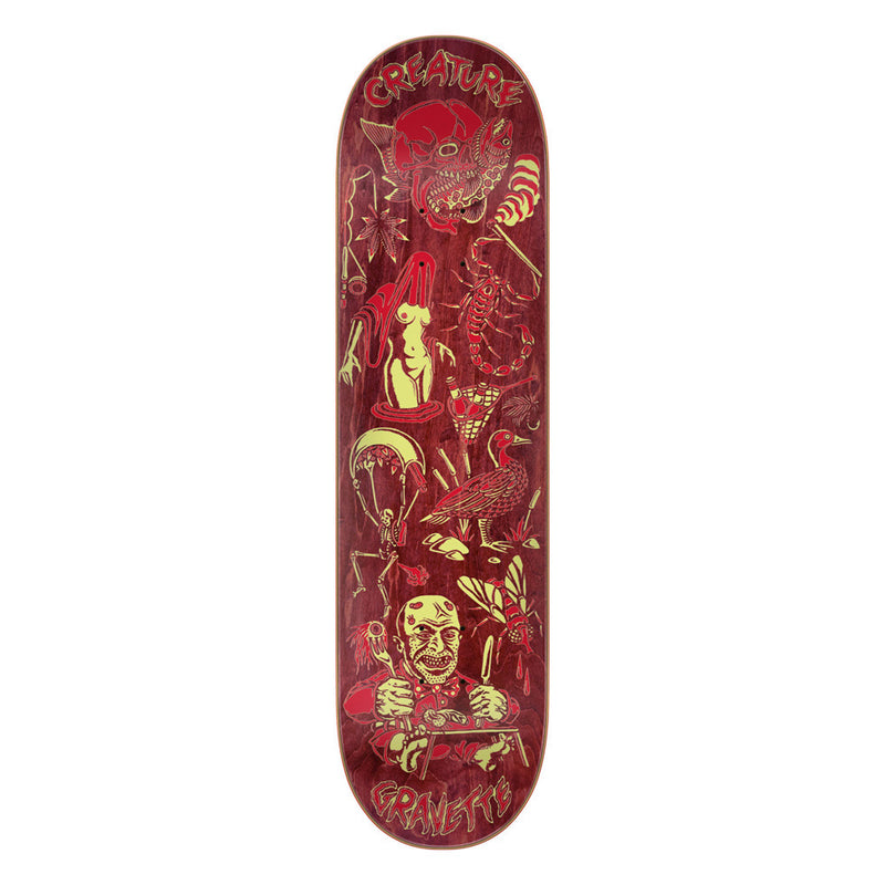 8.3in x 32.2in GRAVETTE FIEND FLASH VX PRO SKATEBOARD DECK