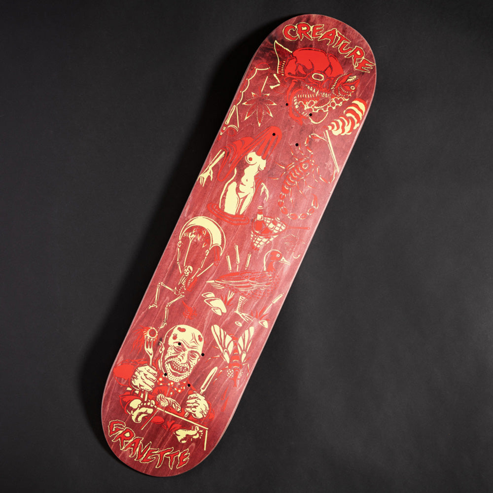 8.3in x 32.2in GRAVETTE FIEND FLASH VX PRO SKATEBOARD DECK