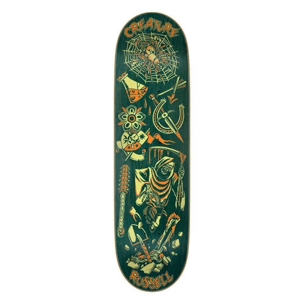 8.6in x 31.95in RUSSELL FIEND FLASH VX PRO SKATEBOARD DECK