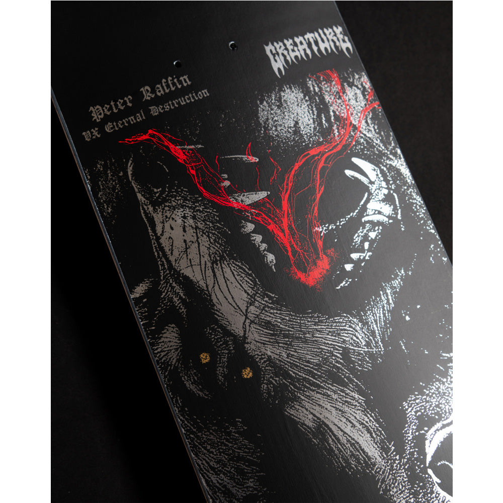 8.6in x 32.11in RAFFIN MORTEM VX PRO SKATEBOARD DECK