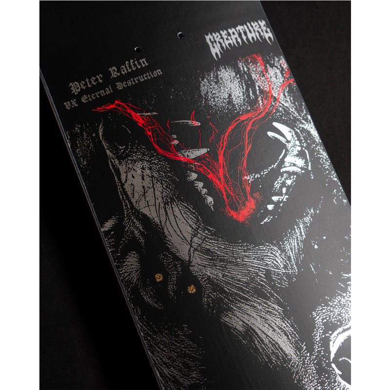 8.6in x 32.11in RAFFIN MORTEM VX PRO SKATEBOARD DECK